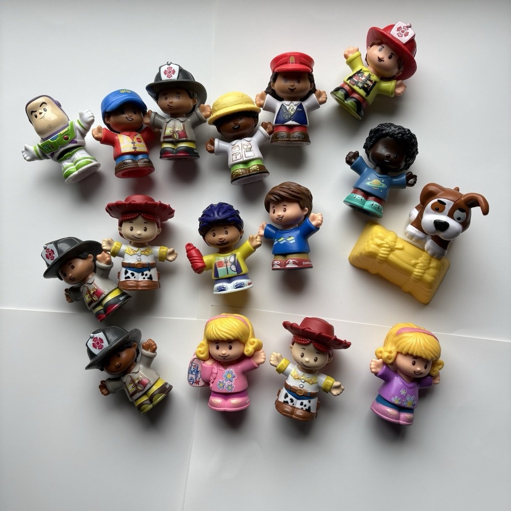 Little People Fisher Price Mixed Lit 17 Pieces— Toy Story, Dog, Helpers, Fireman